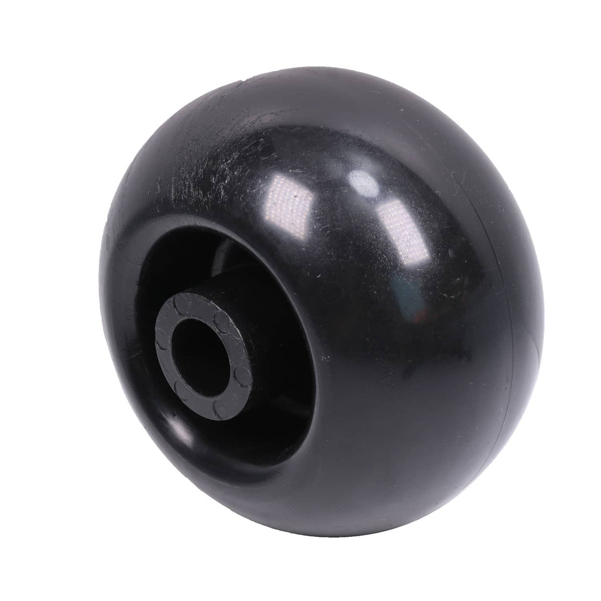 Black deck wheel close-up with side opening and central mounting hub