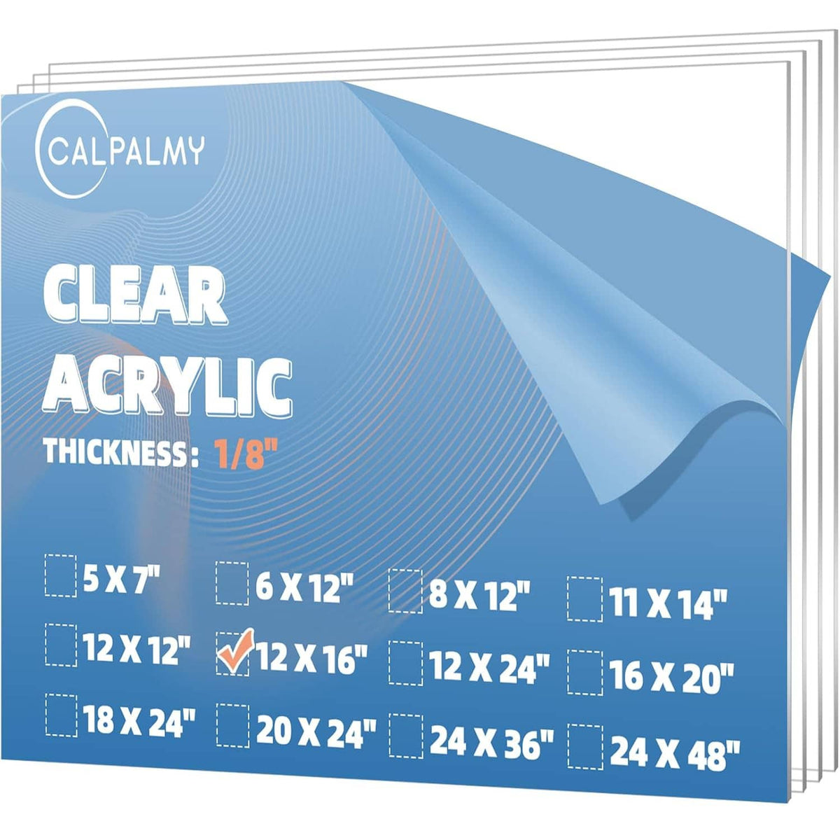Clear acrylic sheet pack, 1/8 in thick, clear sheets bundled for use