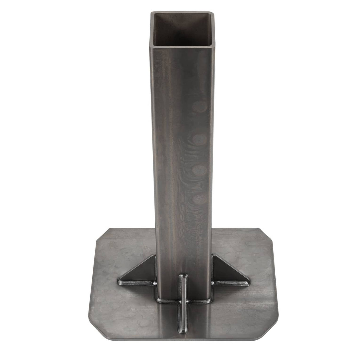 Heavy-duty trailer coupler adapter inner part, square base with side support tabs