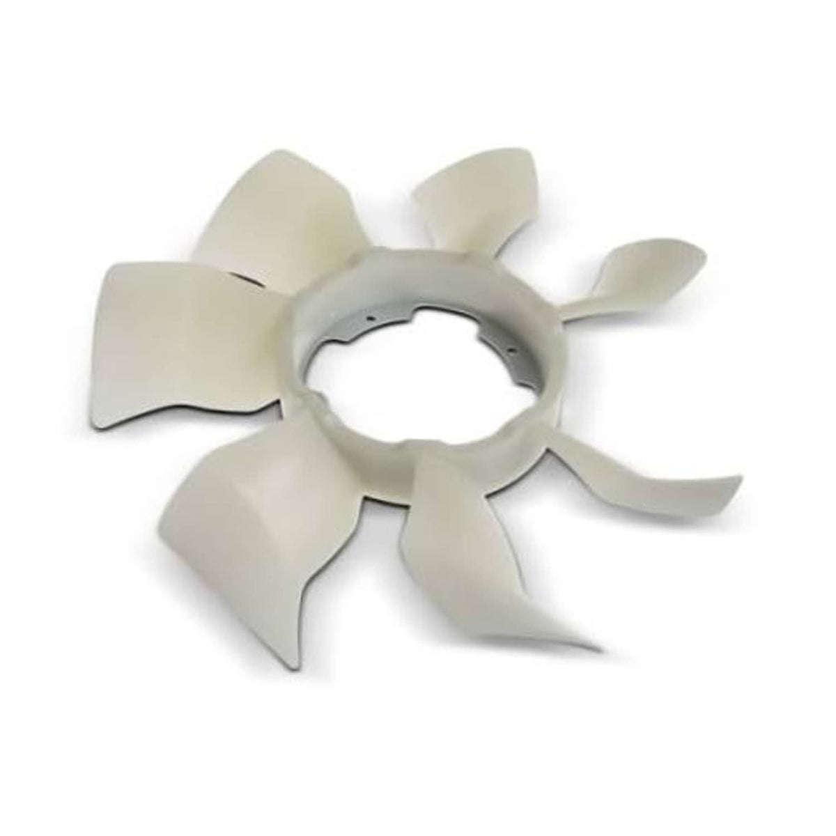 Radiator cooling fan blade with five light-gray blades and circular mounting hub