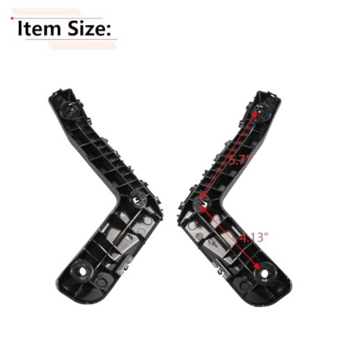Front bumper bracket mounting base, black plastic with red measurement guides