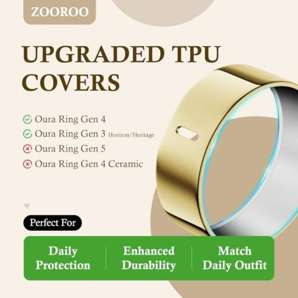Gold ring cover with gray interior and open window design