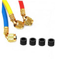 HVAC vacuum hose replacement gasket set, four black cylindrical gaskets