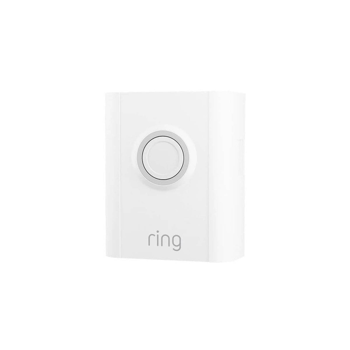 White Ring interchangeable doorbell faceplate with circular button and ring logo