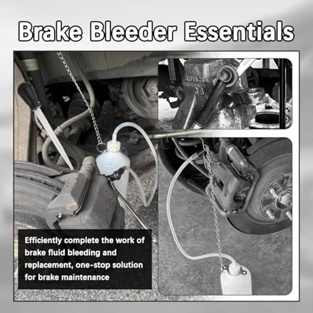 Brake fluid bleeder kit bottle with clear hose for self-service bleeding