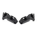 Set of front bumper bracket mounts with circular openings, dark gray plastic, left and right