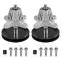Metal mower spindle assemblies with black base and screw posts, 2-pack with bolts