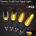 Set of 4 motorcycle LED turn signal lights with amber flowing glow