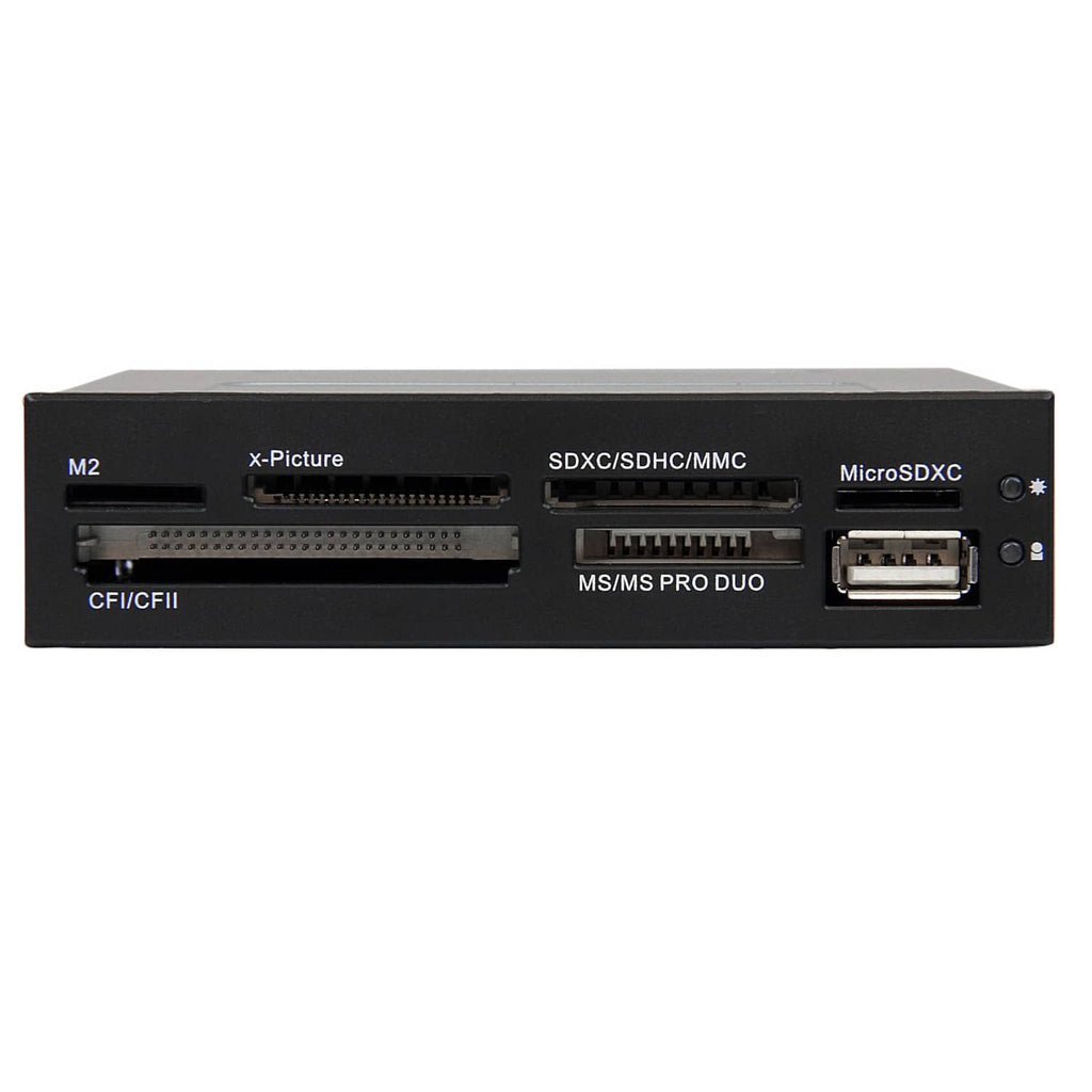 Black internal multi-card reader rear panel with SD, MicroSD, and USB ports