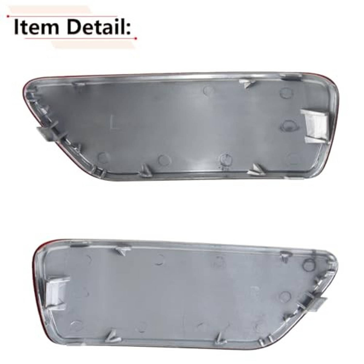 Red rear bumper reflector lens underside with mounting clips