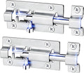 Stainless steel barrel bolt slide latch, 3-inch, 2-pack with mounting screws
