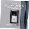 Solar charger panel for Ring battery doorbell, black with blue status ring light