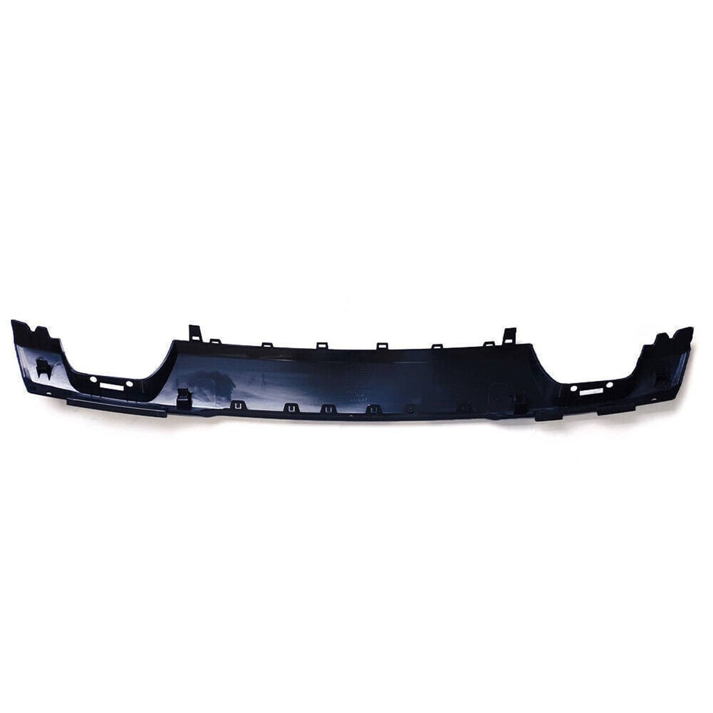 Matte black front bumper lower trim underside with molded supports and clips