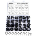 Black rubber O-ring assortment kit, 400 pcs in 24-size organizer tray
