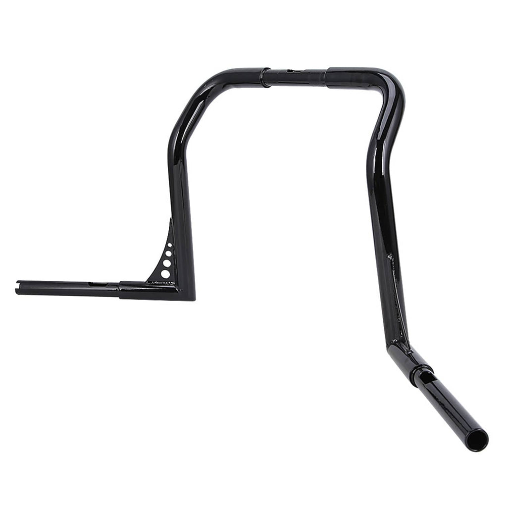 Meathook handlebar with angled end sections and mounting holes on plates