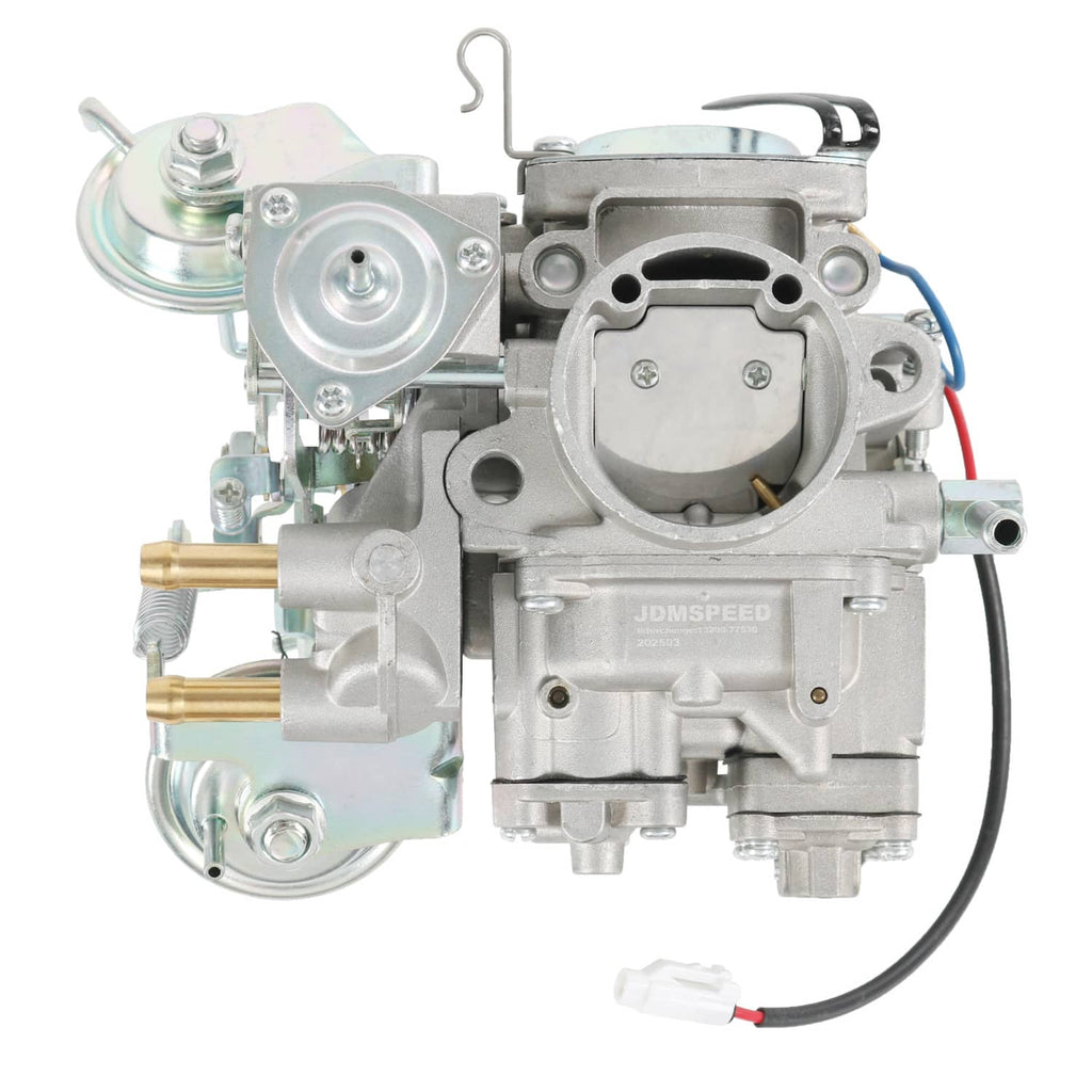 Carburetor assembly with round air intake and throttle body, silver metal housing