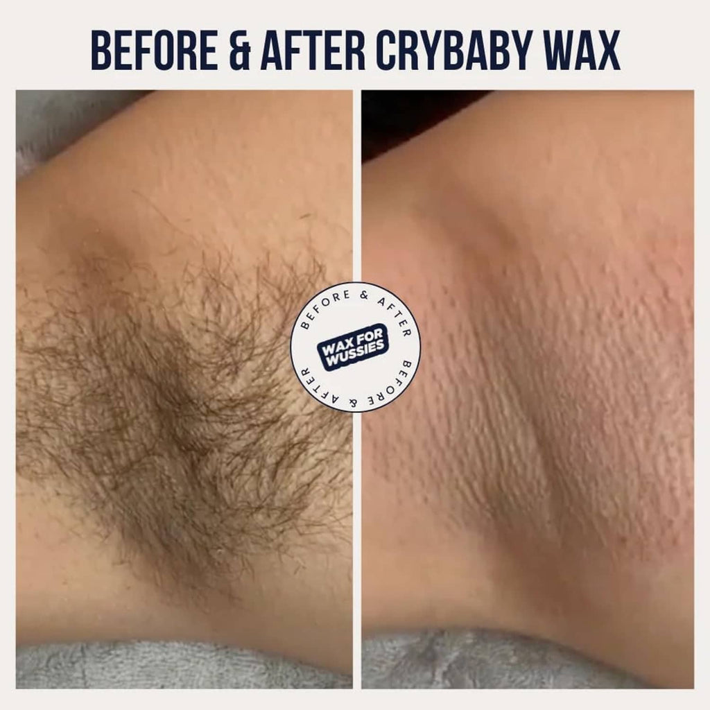 Before-and-after skin photos for exfoliating splash after waxing