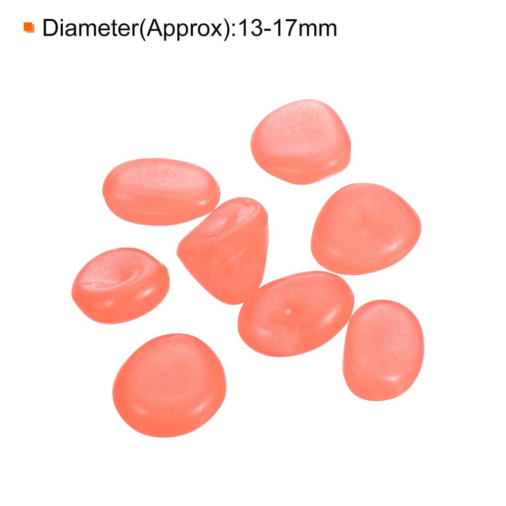 Orange glow rock pebbles, 13–17mm oval pieces, smooth resin texture