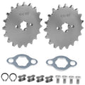 Motorcycle front engine sprocket 2-pack, 420-19T, with mounting hardware and bolts