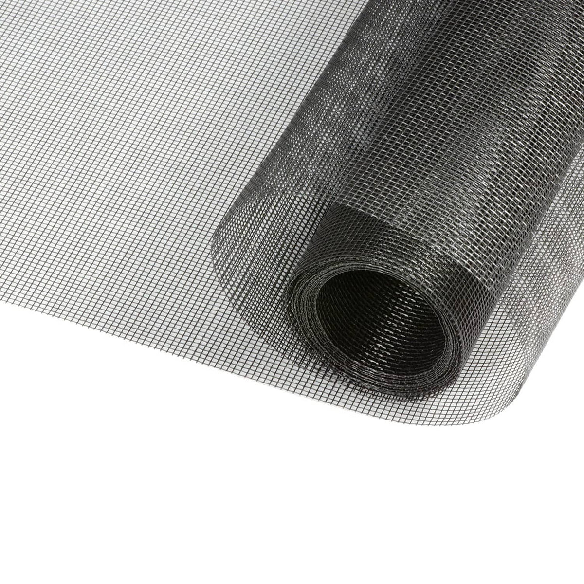 Charcoal black window and door screen mesh roll with fine grid pattern
