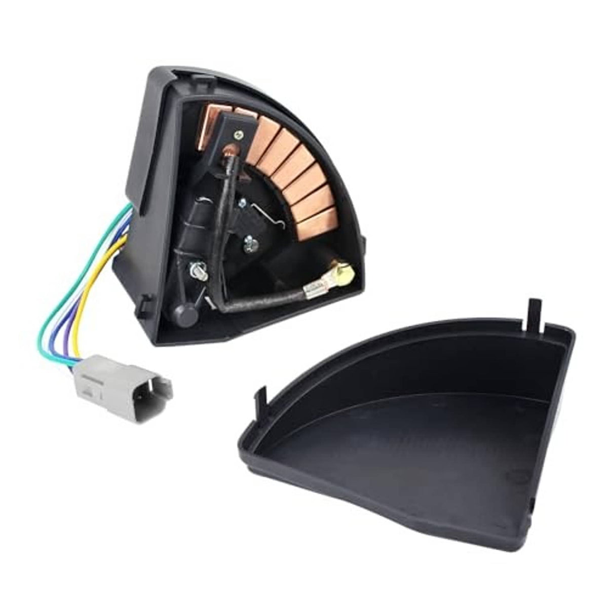 Golf cart wiper switch assembly with internal contact plate and black housing