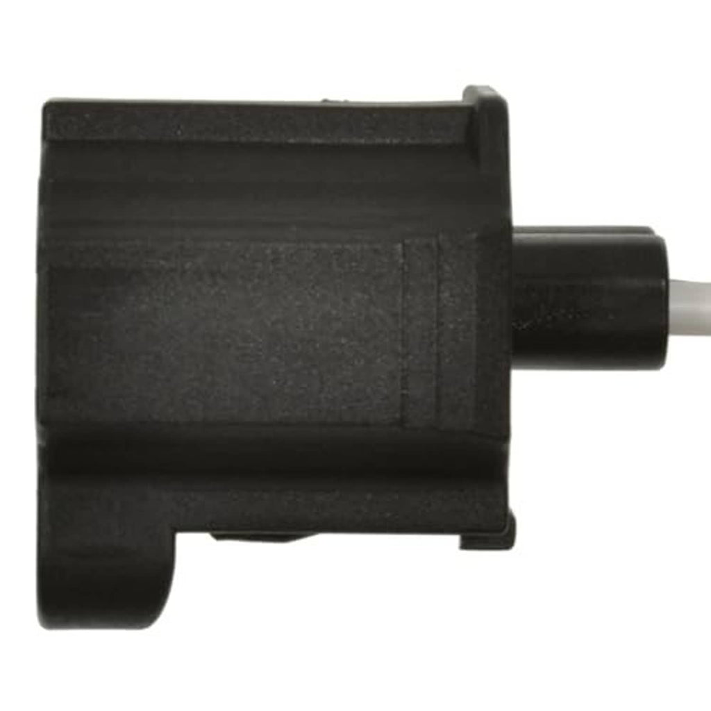 Black plastic connector body with gray wire lead from a 2-pin pigtail