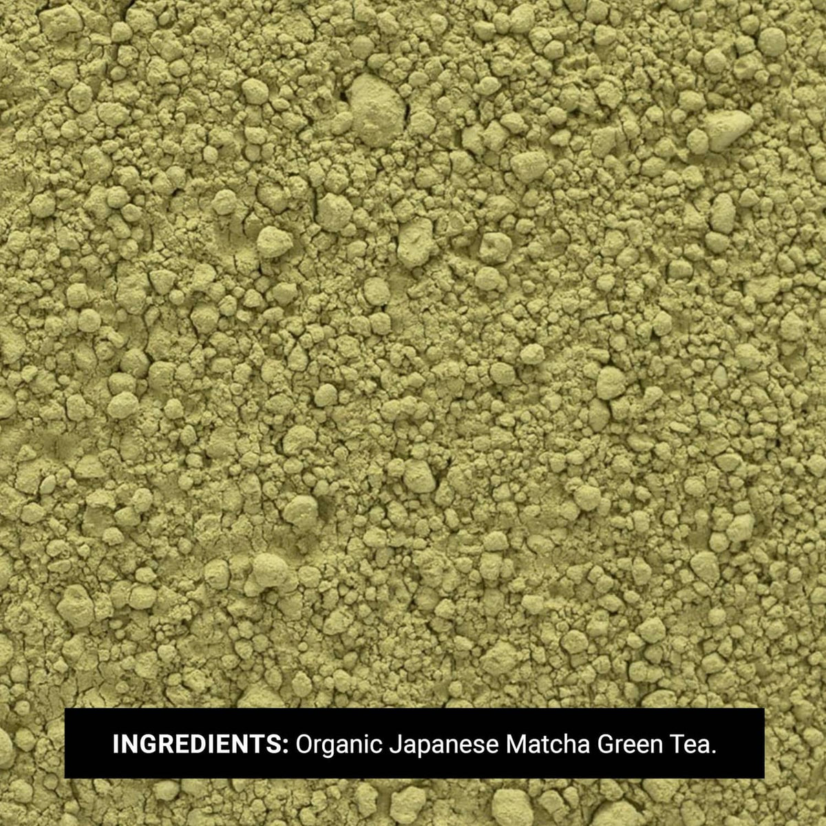 Ground matcha green tea powder, finely textured close-up