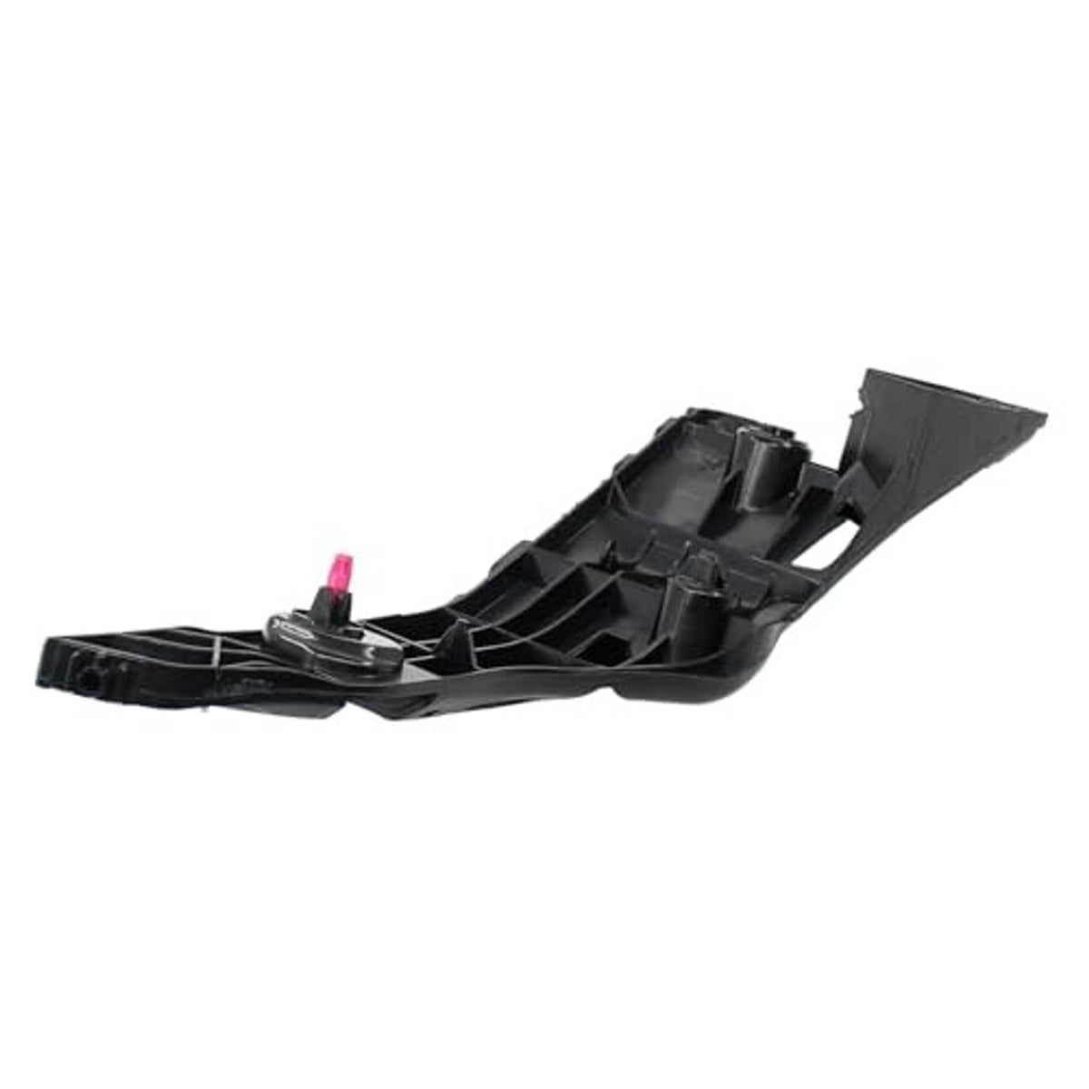 Front bumper bracket mount, black plastic single side with pink fastener and molded supports