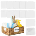 Set of white PVC basket labels, clip-on blank cards for organizing storage bins