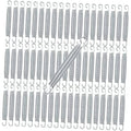 Set of silver trampoline replacement springs with looped end hooks, stainless steel