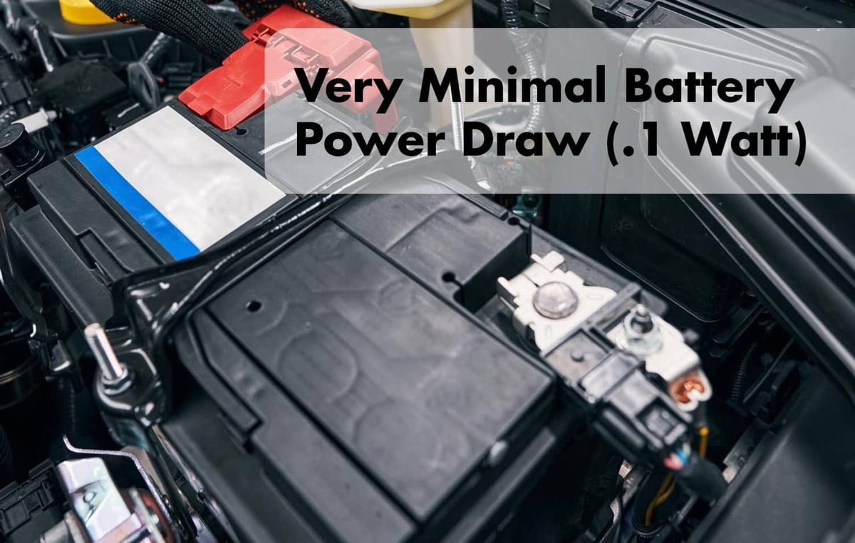 Under-hood engine compartment with low power draw indicator for 12V deterrent system