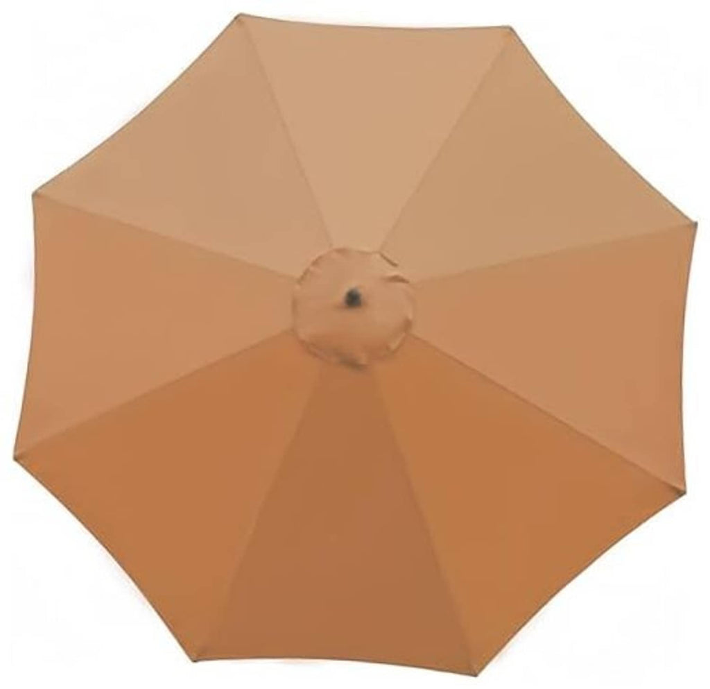Khaki patio umbrella replacement canopy with 8-panel spokes and central finial