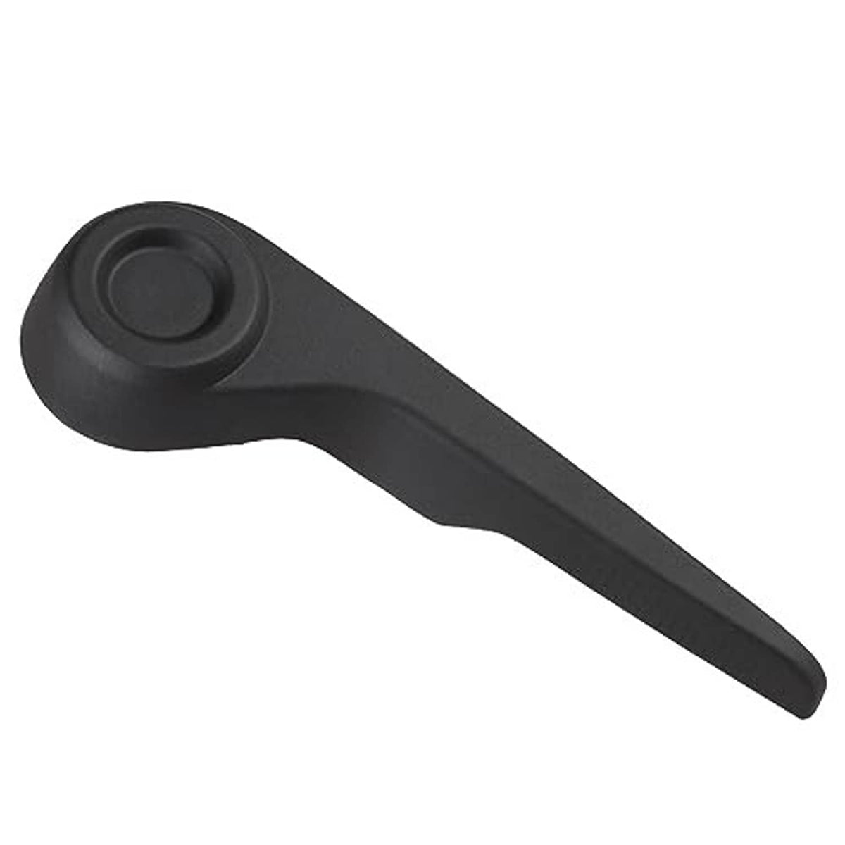 Seat recliner handle lever, black plastic with round push-button style cap