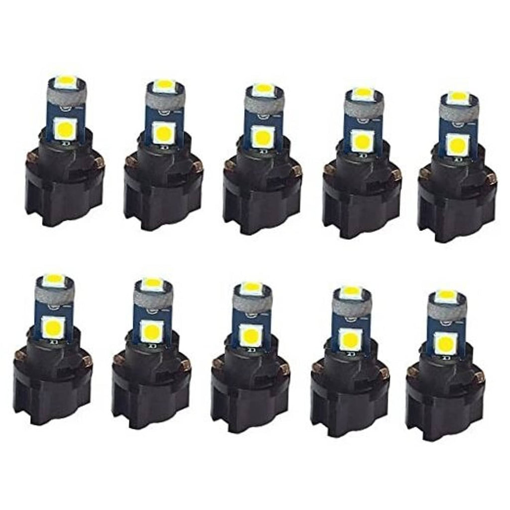10-pack T5 LED bulbs with twist-lock bases, multiple white LED tips