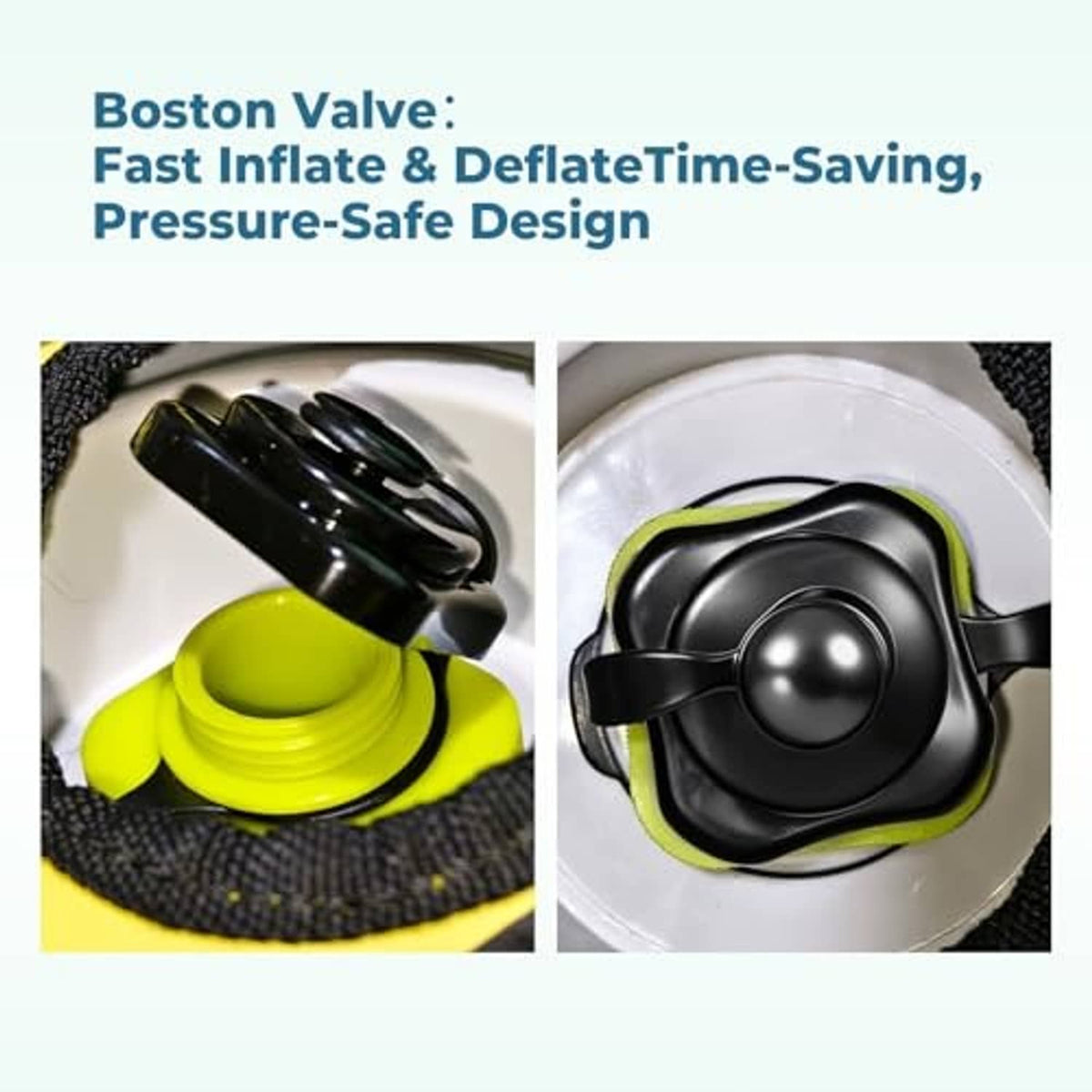 Inflation valve and pressure-release cap for fast inflate/deflate on inflatable tube