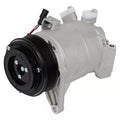 A/C compressor with black pulley, silver housing, and electrical connector at top