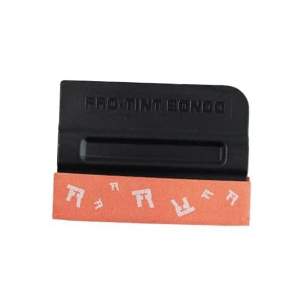 Black squeegee scraper with felt edge pad, rectangular sliding channel tool