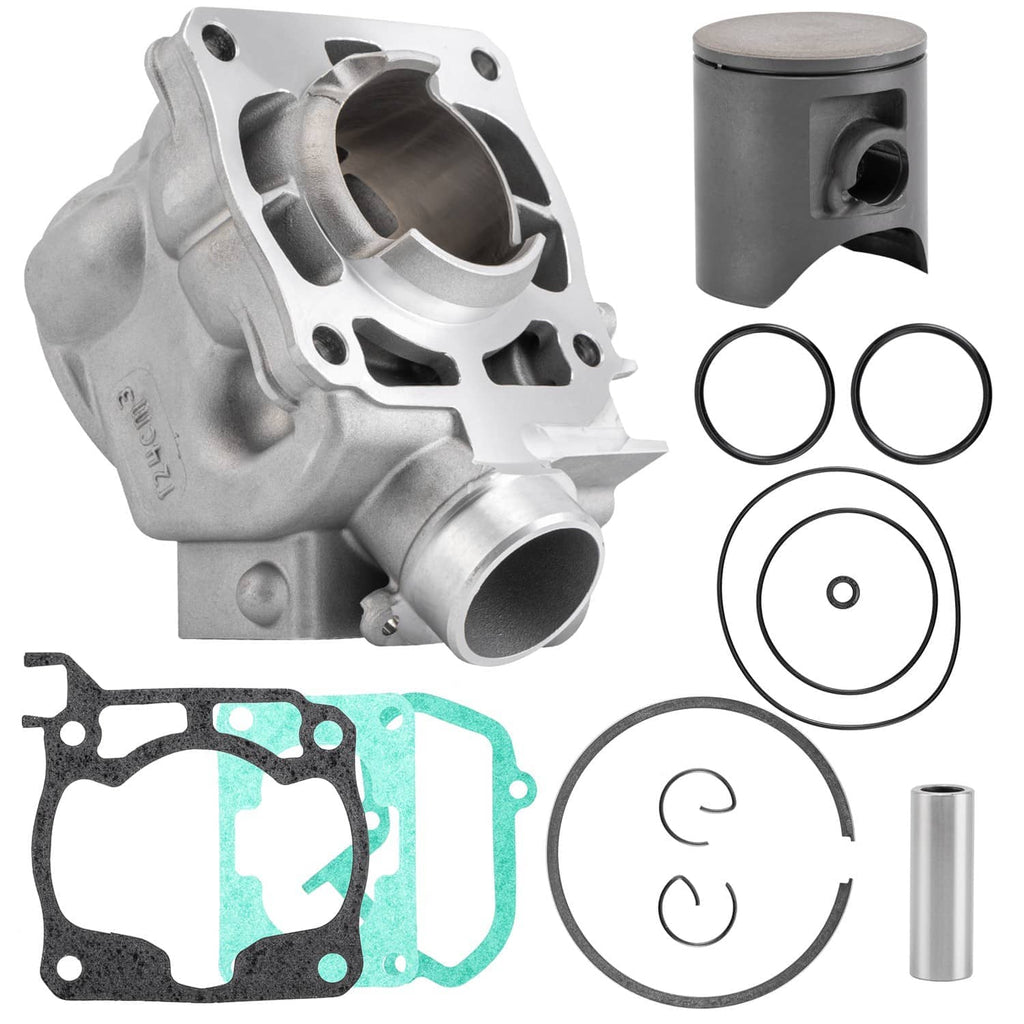 54mm cylinder top end piston kit: cylinder, piston, rings, gaskets, and wrist pin.