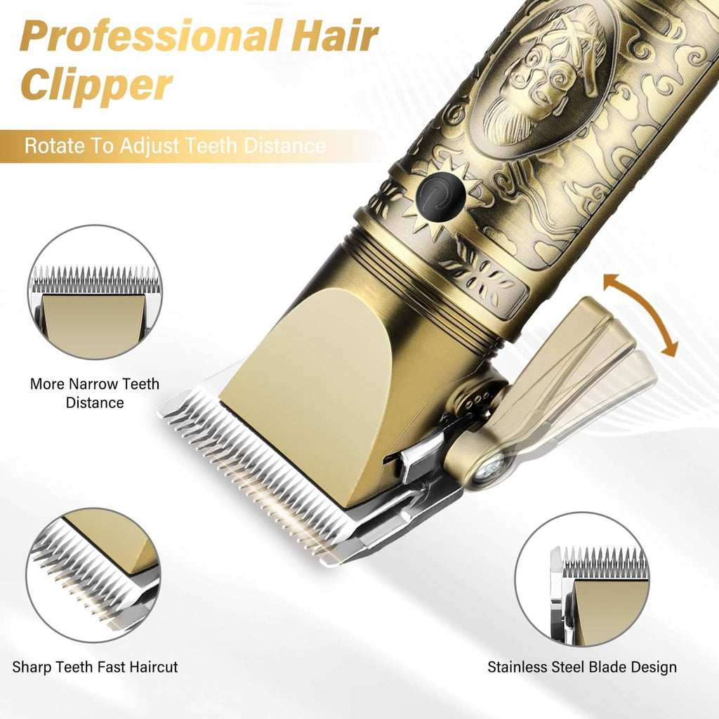Bronze GSKY hair clipper with adjustable cutting teeth and foil-ready design