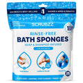 Rinse-free bath sponge pouch, soap & shampoo infused, 25 disposable sponges