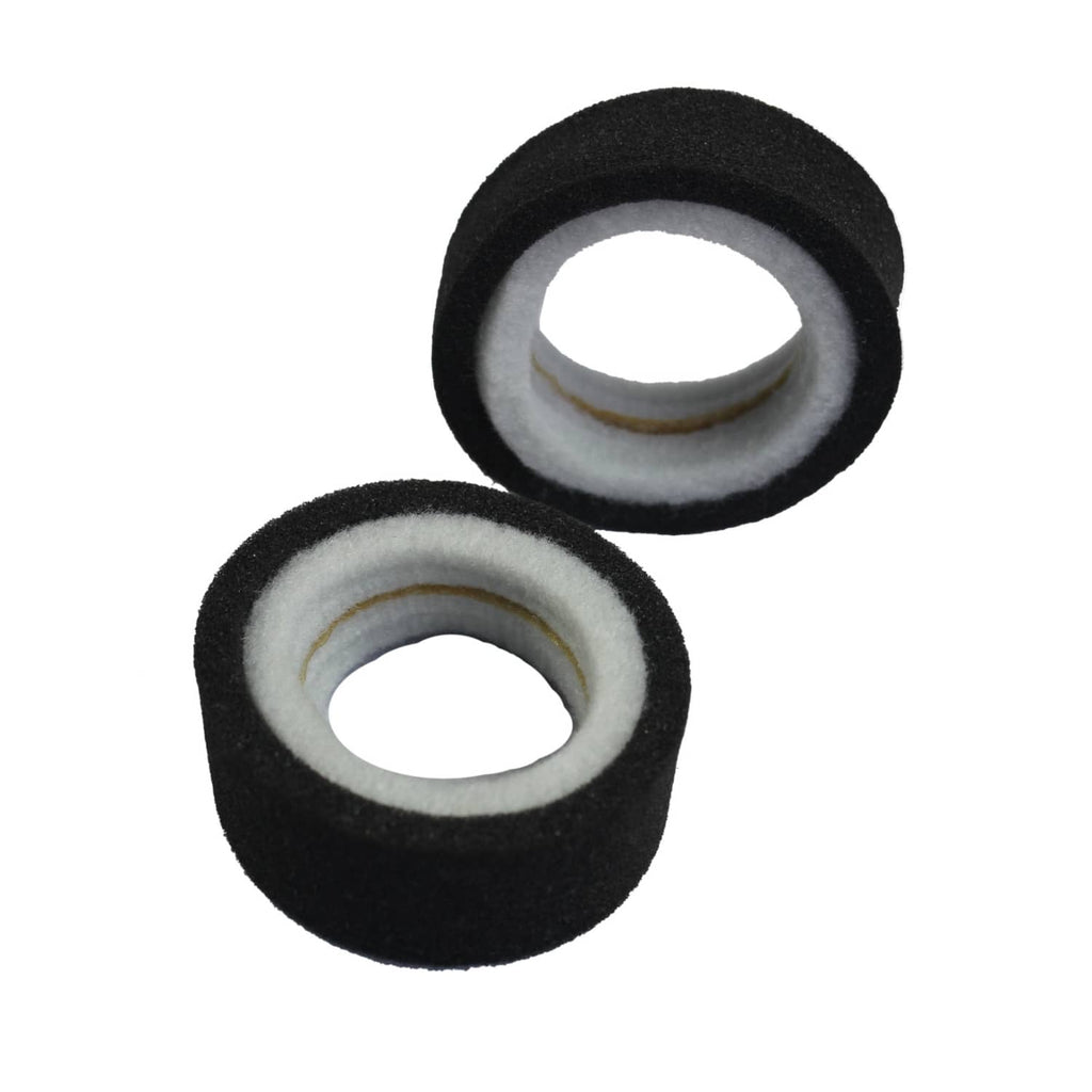 Pair of black foam isolator washers for air compressor mounting