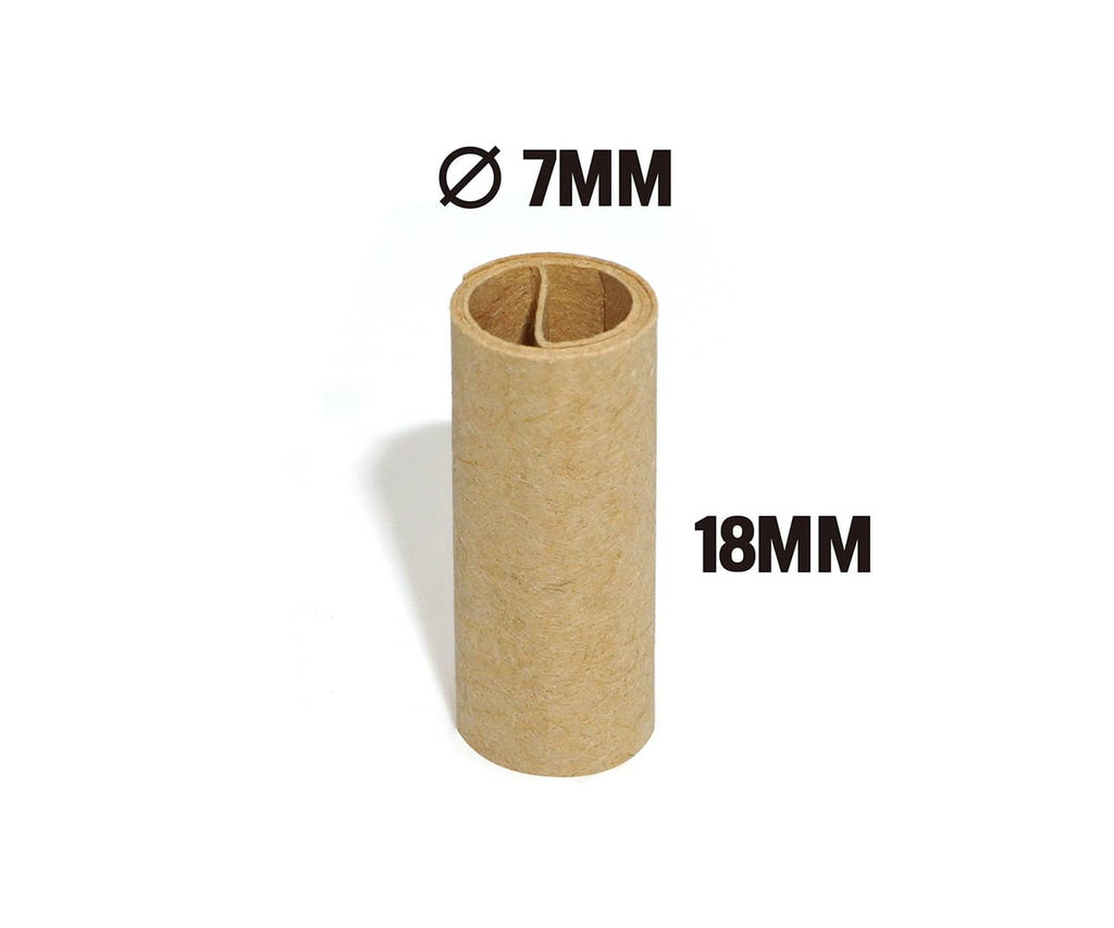 Unbleached brown paper tube, 7 mm diameter, 18 mm height shown
