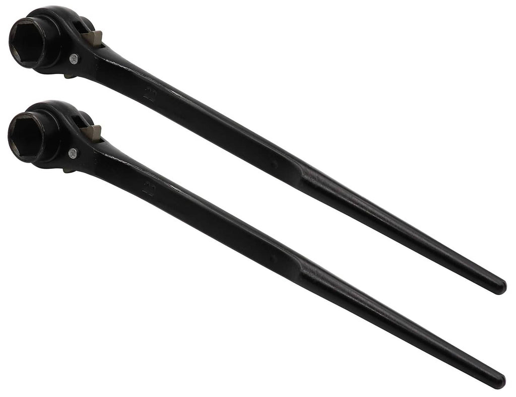 Black ratchet hex quick wrenches, two-pack with socket jaws at one end