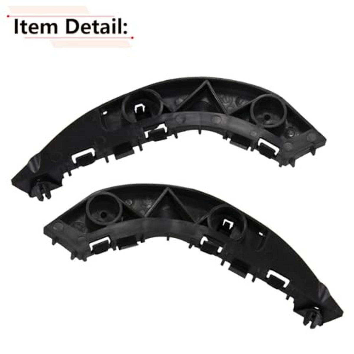 Front bumper bracket pieces with curved inner channel and attachment brackets