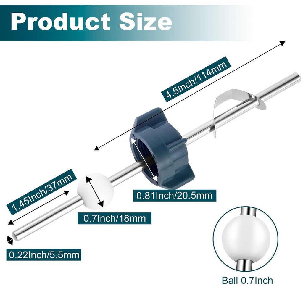 Pop-up center ball rod dimensions diagram for silver linkage kit