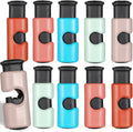 Colored squeeze-lock bag clips with black bases and different pastel bodies, 10-pack