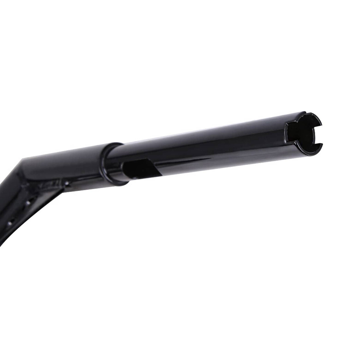 Black motorcycle meathook handlebar with end plug, 12-inch style