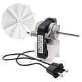 Bathroom vent exhaust fan motor replacement kit with white fan wheel and power cord