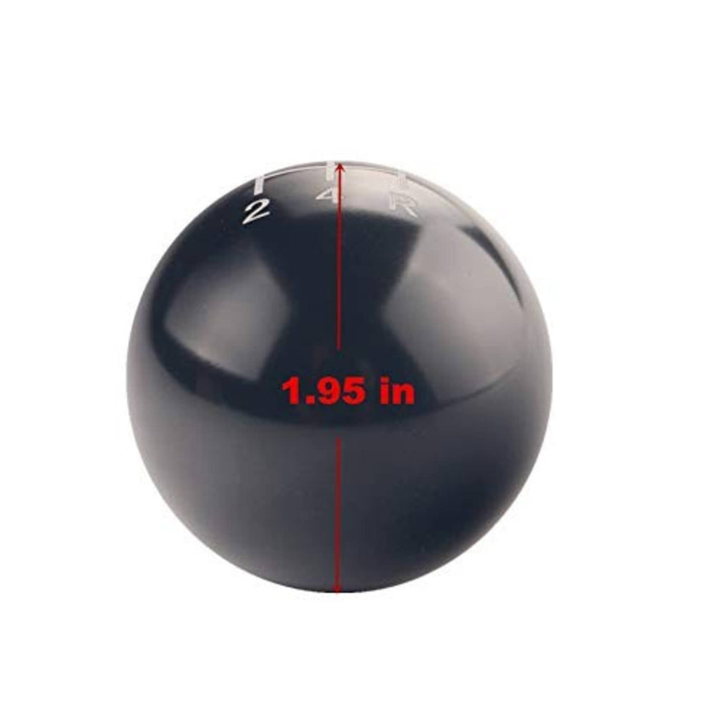Black 5-speed shift knob with height 1.95 in and gear markings for 2 and R