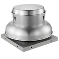 Aluminum roof ventilation fan with domed top cap and rectangular mounting base